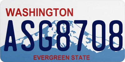 WA license plate ASG8708