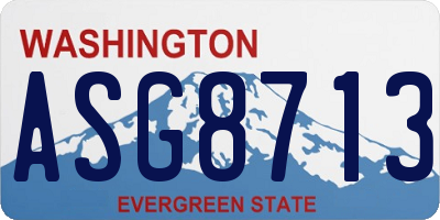 WA license plate ASG8713