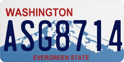 WA license plate ASG8714