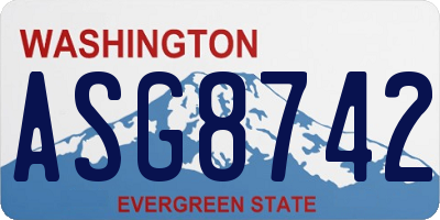 WA license plate ASG8742