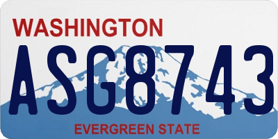 WA license plate ASG8743