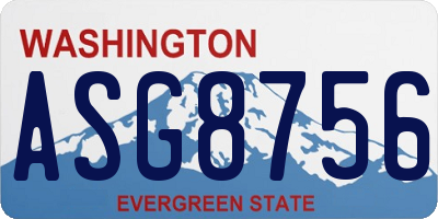 WA license plate ASG8756