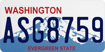 WA license plate ASG8759