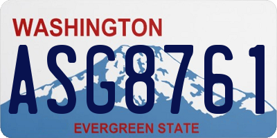 WA license plate ASG8761