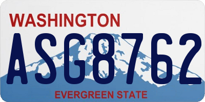 WA license plate ASG8762