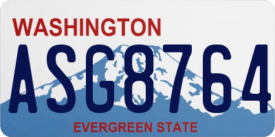 WA license plate ASG8764