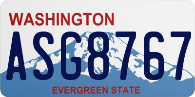 WA license plate ASG8767