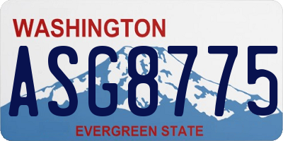 WA license plate ASG8775