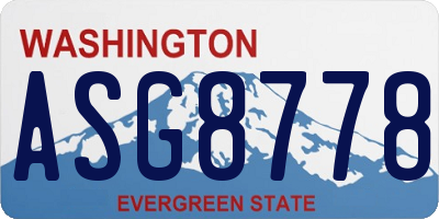 WA license plate ASG8778