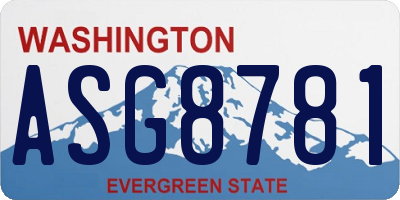 WA license plate ASG8781