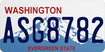 WA license plate ASG8782