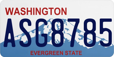 WA license plate ASG8785