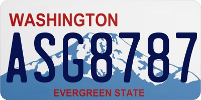 WA license plate ASG8787