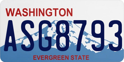 WA license plate ASG8793