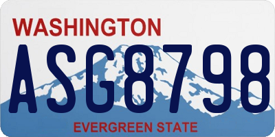 WA license plate ASG8798