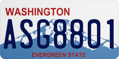 WA license plate ASG8801