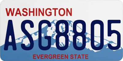 WA license plate ASG8805