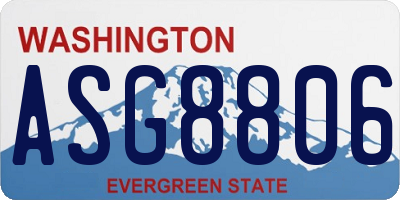 WA license plate ASG8806
