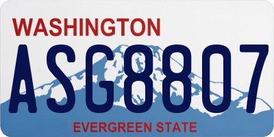 WA license plate ASG8807