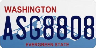 WA license plate ASG8808