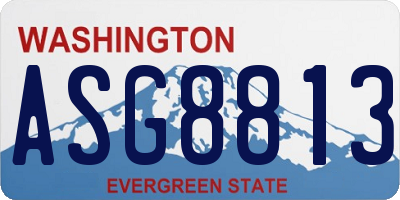 WA license plate ASG8813