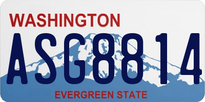 WA license plate ASG8814