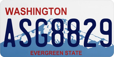 WA license plate ASG8829