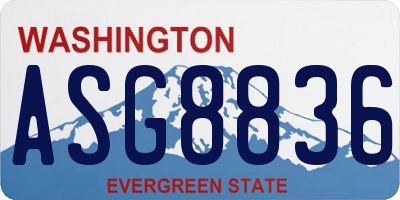WA license plate ASG8836