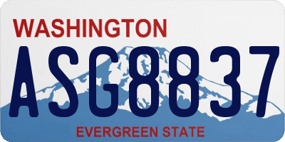 WA license plate ASG8837