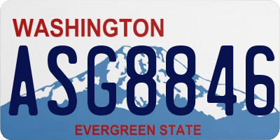 WA license plate ASG8846