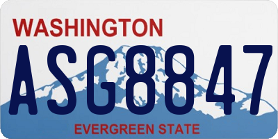 WA license plate ASG8847