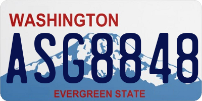 WA license plate ASG8848