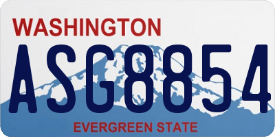 WA license plate ASG8854