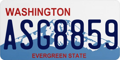 WA license plate ASG8859