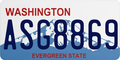 WA license plate ASG8869