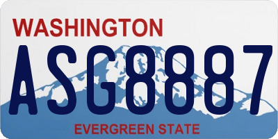 WA license plate ASG8887
