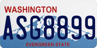 WA license plate ASG8899