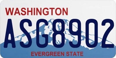 WA license plate ASG8902