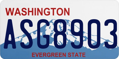 WA license plate ASG8903