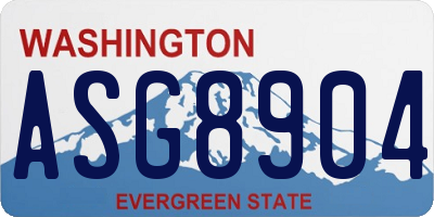 WA license plate ASG8904