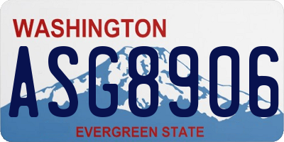 WA license plate ASG8906