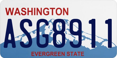 WA license plate ASG8911
