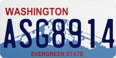 WA license plate ASG8914