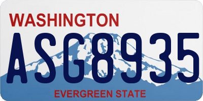 WA license plate ASG8935