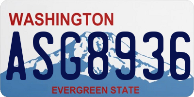 WA license plate ASG8936