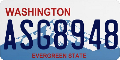 WA license plate ASG8948