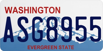 WA license plate ASG8955