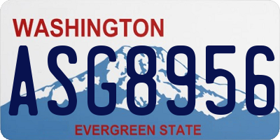 WA license plate ASG8956