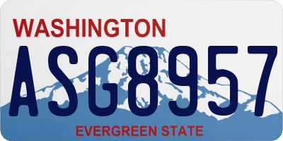 WA license plate ASG8957
