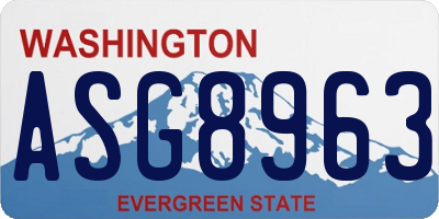 WA license plate ASG8963